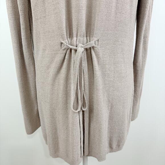 Barefoot Dreams Cozychic Ultra Lite Knit Cardigan XS Tie Back Shawl Collar Taupe - Picture 9 of 13